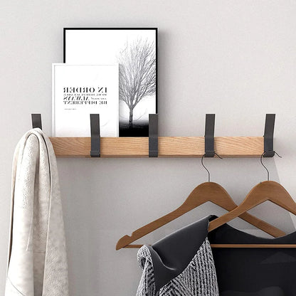 Wandgarderobe mit beweglichen Haken – Skandinavisches Design aus Holz Metall