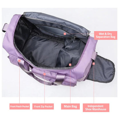 Multi-Taschen Reisetasche, Sport- und Gymnastik-Duffle mit separatem Schuhfach