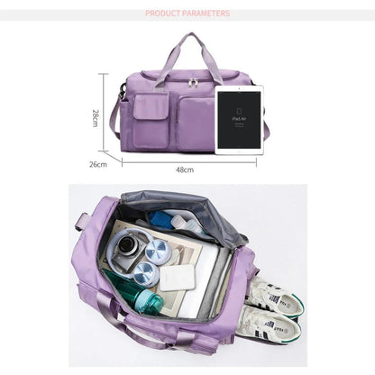 Multi-Taschen Reisetasche, Sport- und Gymnastik-Duffle mit separatem Schuhfach