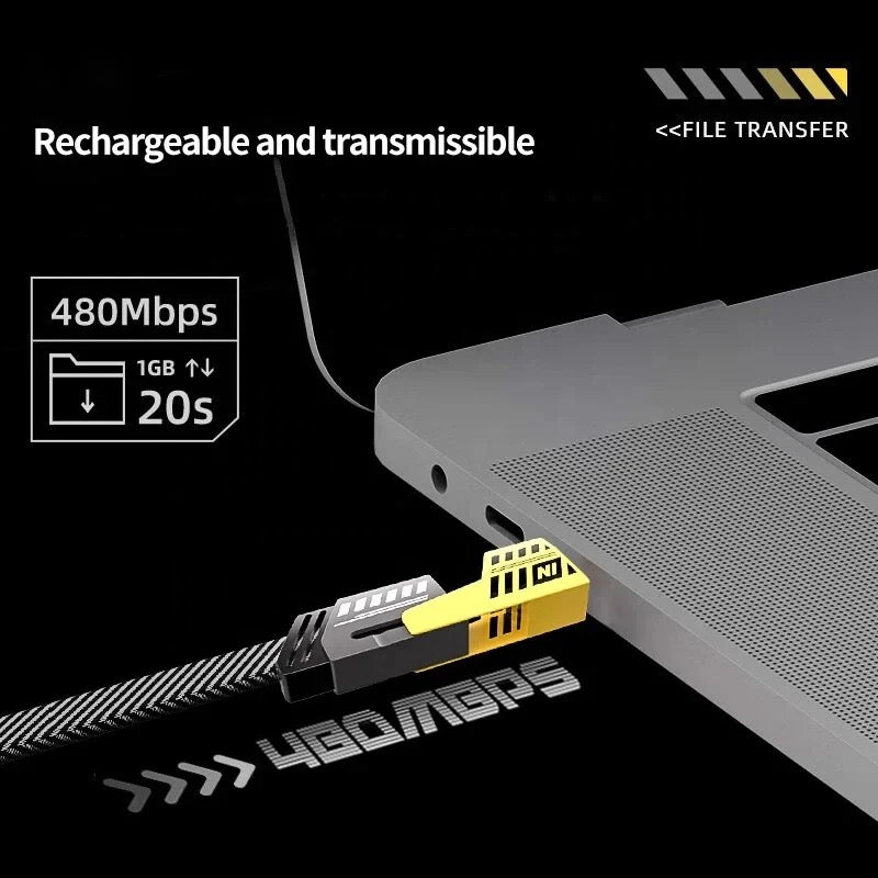 Umwandelbares Fast Charging Kabel, 4-in-1 Multifunktions-USB-Datenkabel, USB C auf Lightning Kabel