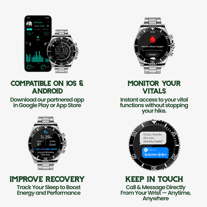 Sandsberg | Nexos Pro – Taktische Smartwatch mit GPS, Gesundheitsüberwachung & 21 Tagen Akku-Laufzeit