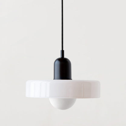 Sandsberg Pendelleuchte aus farbigem Glas | Elegante Hängeleuchte im Bauhaus-Stil | Designlampe für Wohnzimmer & Esszimmer