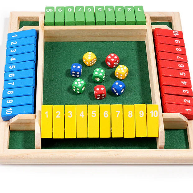 Shut The Box Spiel - Spaß Tisch Mathematikspiel für Erwachsene & Kinder