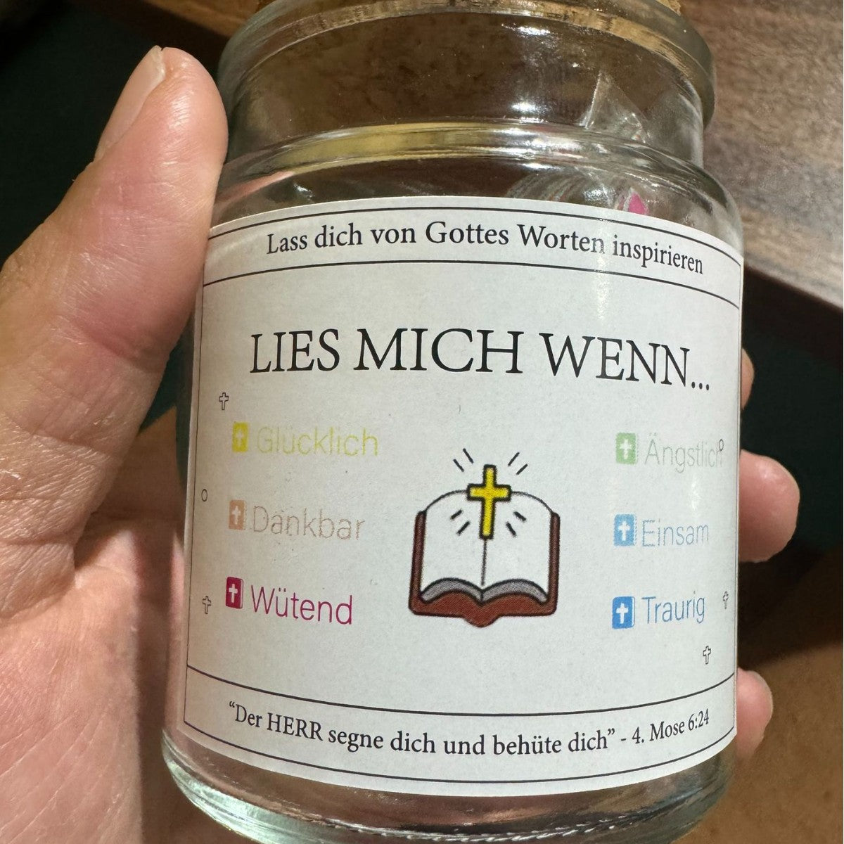 Sandsberg | Handgemachtes 90 Tage Bible Verse Glas