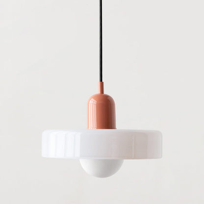 Sandsberg Pendelleuchte aus farbigem Glas | Elegante Hängeleuchte im Bauhaus-Stil | Designlampe für Wohnzimmer & Esszimmer