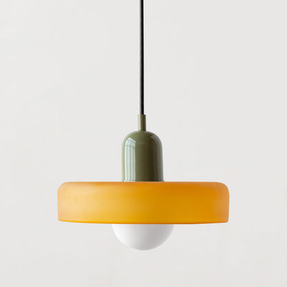 Sandsberg Pendelleuchte aus farbigem Glas | Elegante Hängeleuchte im Bauhaus-Stil | Designlampe für Wohnzimmer & Esszimmer