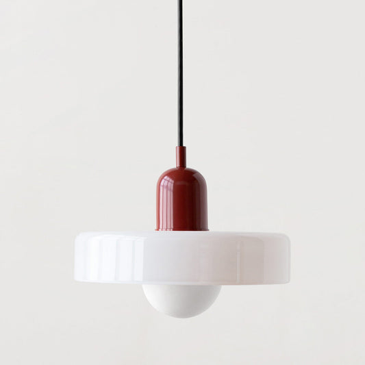 Sandsberg Pendelleuchte aus farbigem Glas | Elegante Hängeleuchte im Bauhaus-Stil | Designlampe für Wohnzimmer & Esszimmer