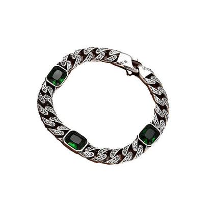 Sandsberg | Totem Design Diamantmuster Armband – Unisex Kupferkette mit 9mm Breite