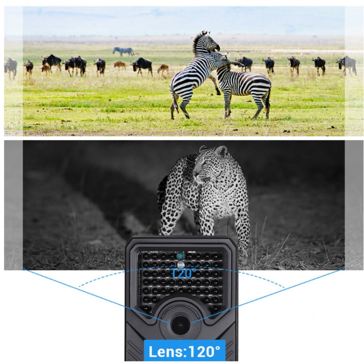 Sandsberg | PR-200B 120 Grad Weitwinkelobjektiv IP56 Wasserdicht 12MP 1080P HD Infrarot Jagd Trail Kamera, Unterstützung TF Karte, PIR Entfernung: 10-15m (Schwarz)
