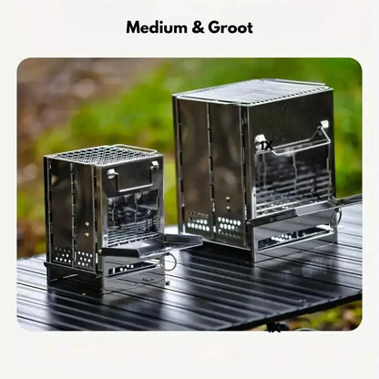 Sandsberg | Faltbarer Edelstahl-Holzofen – Tragbarer Campingkocher für Outdoor-Kochen