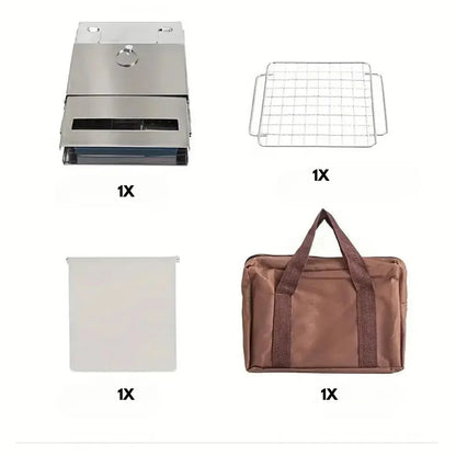 Sandsberg | Faltbarer Edelstahl-Holzofen – Tragbarer Campingkocher für Outdoor-Kochen