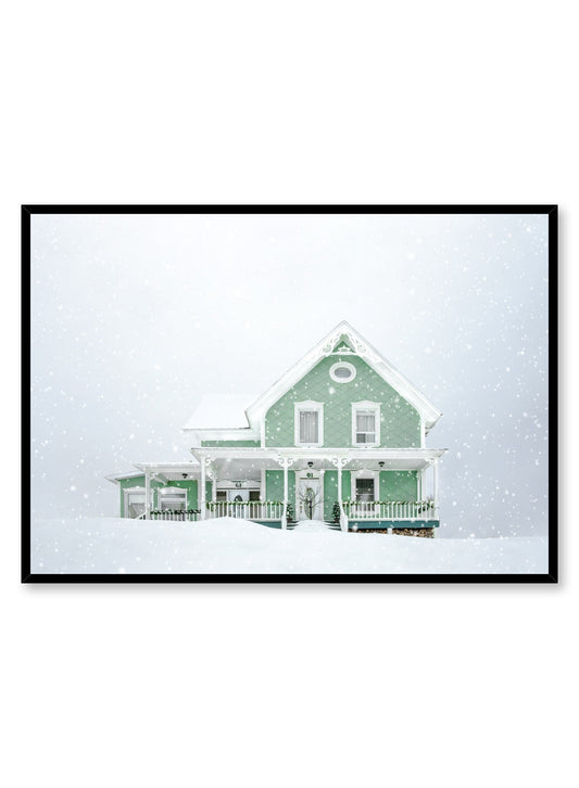Sandsberg | Grünes Zuhause im Schnee, Poster