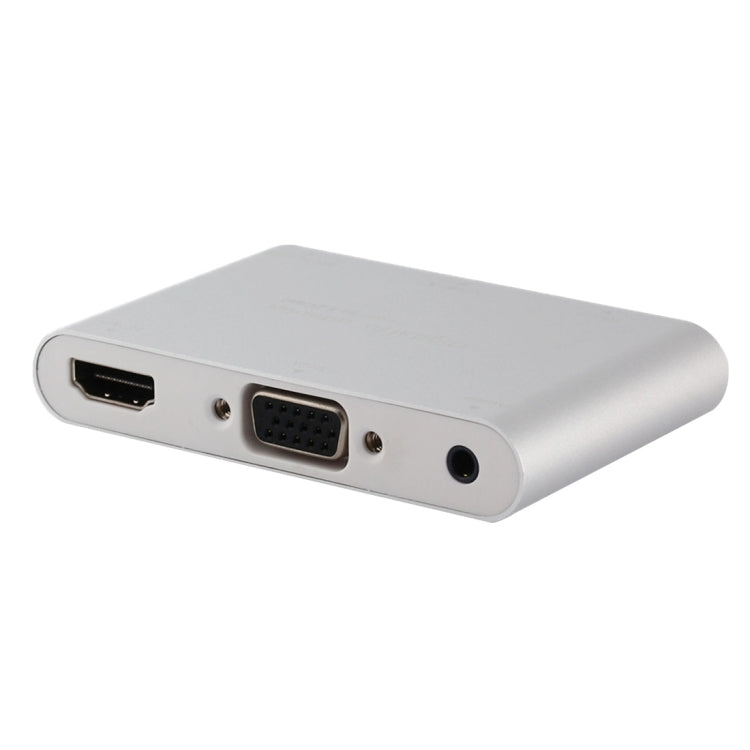 Sandsberg | P27 Metallabdeckung Micro USB zu HDMI + VGA HDTV Converter Digital AV Adapter, Power by EZCast, Unterstützung für iOS / Android / Windows System (Silber)