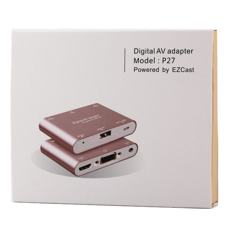 Sandsberg | P27 Metallabdeckung Micro USB zu HDMI + VGA HDTV Converter Digital AV Adapter, Power by EZCast, Unterstützung für iOS / Android / Windows System (Silber)