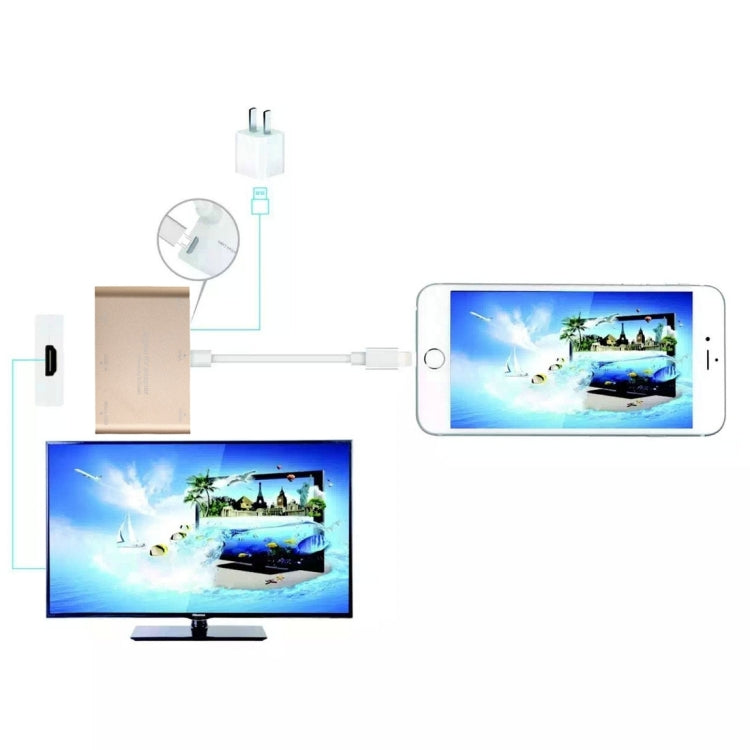 Sandsberg | P27 Metallabdeckung Micro USB zu HDMI + VGA HDTV Converter Digital AV Adapter, Power by EZCast, Unterstützung für iOS / Android / Windows System (Silber)