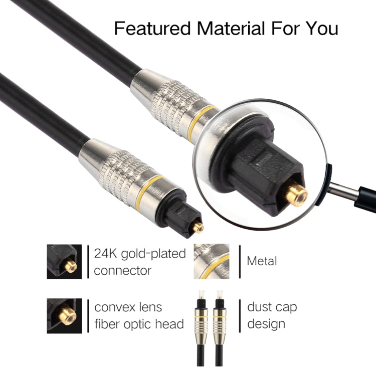 Sandsberg | 30m OD6.0mm vernickeltes Metallkopf Toslink männlich zu männlich digitales optisches Audiokabel