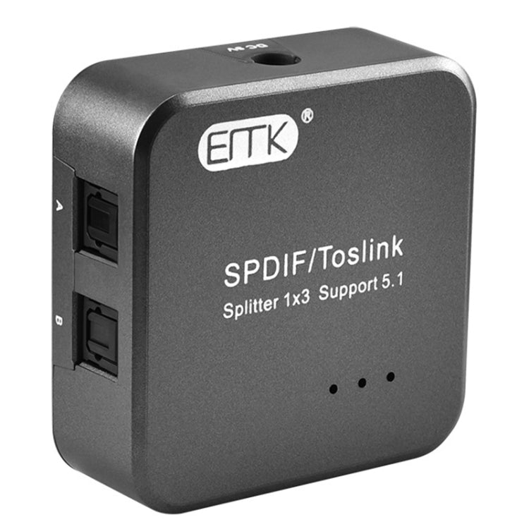 Sandsberg | EMK 1 Eingang 3 Ausgang Digitaler Optischer Audio SPDIF Toslink Splitter Adapter (Silber Grau)