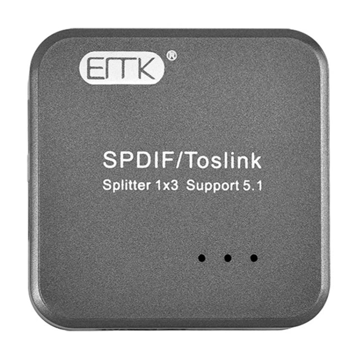 Sandsberg | EMK 1 Eingang 3 Ausgang Digitaler Optischer Audio SPDIF Toslink Splitter Adapter (Silber Grau)