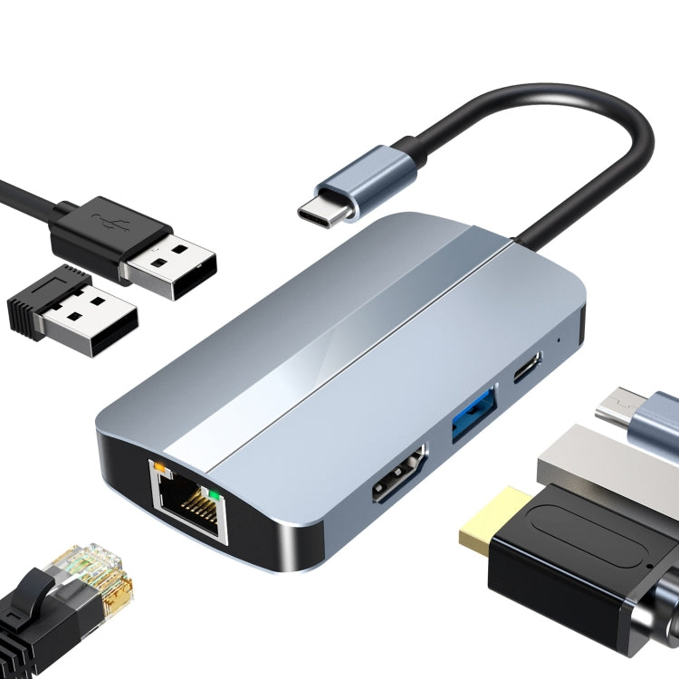 Sandsberg | BYL-2203 6 in 1 USB-C / Type-C zu USB Multifunktionale Dockingstation HUB Adapter