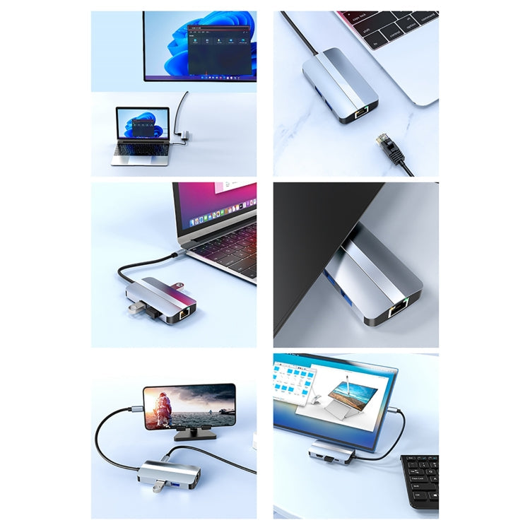 Sandsberg | BYL-2203 6 in 1 USB-C / Type-C zu USB Multifunktionale Dockingstation HUB Adapter