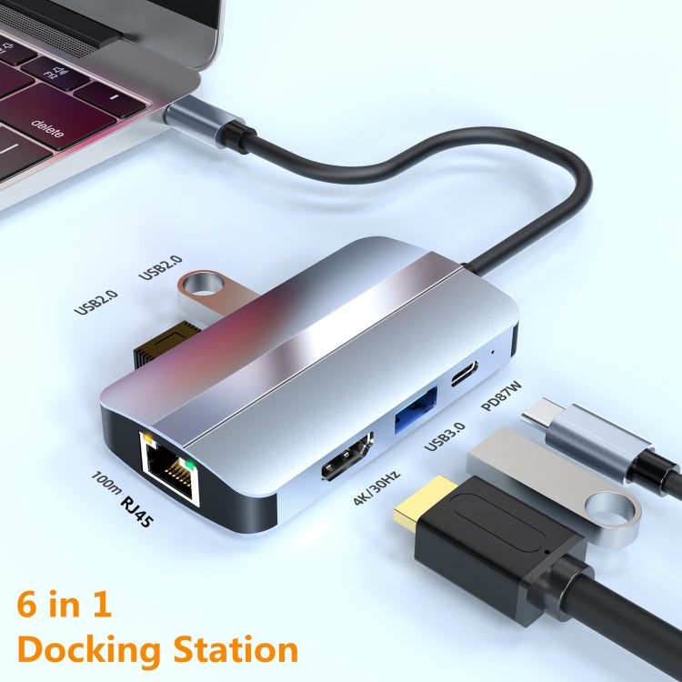 Sandsberg | BYL-2203 6 in 1 USB-C / Type-C zu USB Multifunktionale Dockingstation HUB Adapter