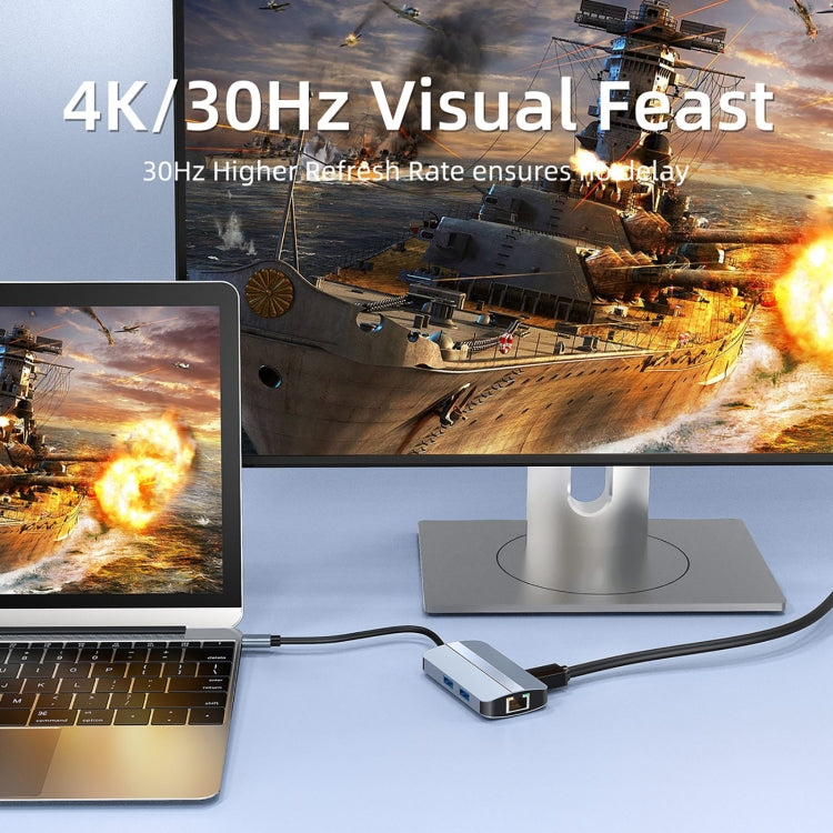 Sandsberg | BYL-2203 6 in 1 USB-C / Type-C zu USB Multifunktionale Dockingstation HUB Adapter