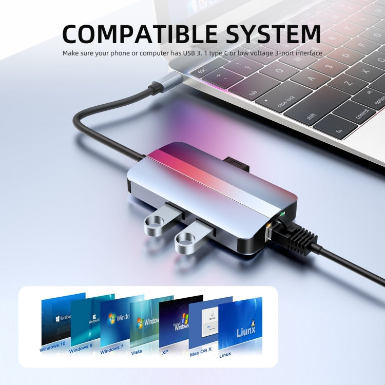 Sandsberg | BYL-2203 6 in 1 USB-C / Type-C zu USB Multifunktionale Dockingstation HUB Adapter