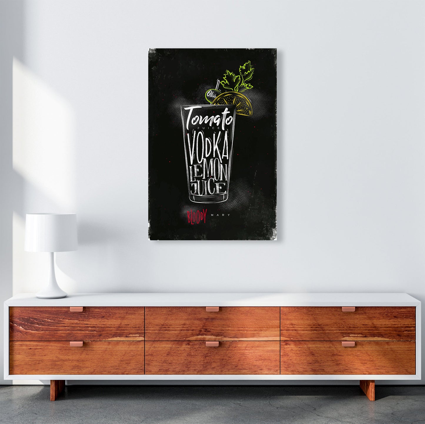 Sandsberg | Bloody Mary Cocktail Schwarz Kunstdruck