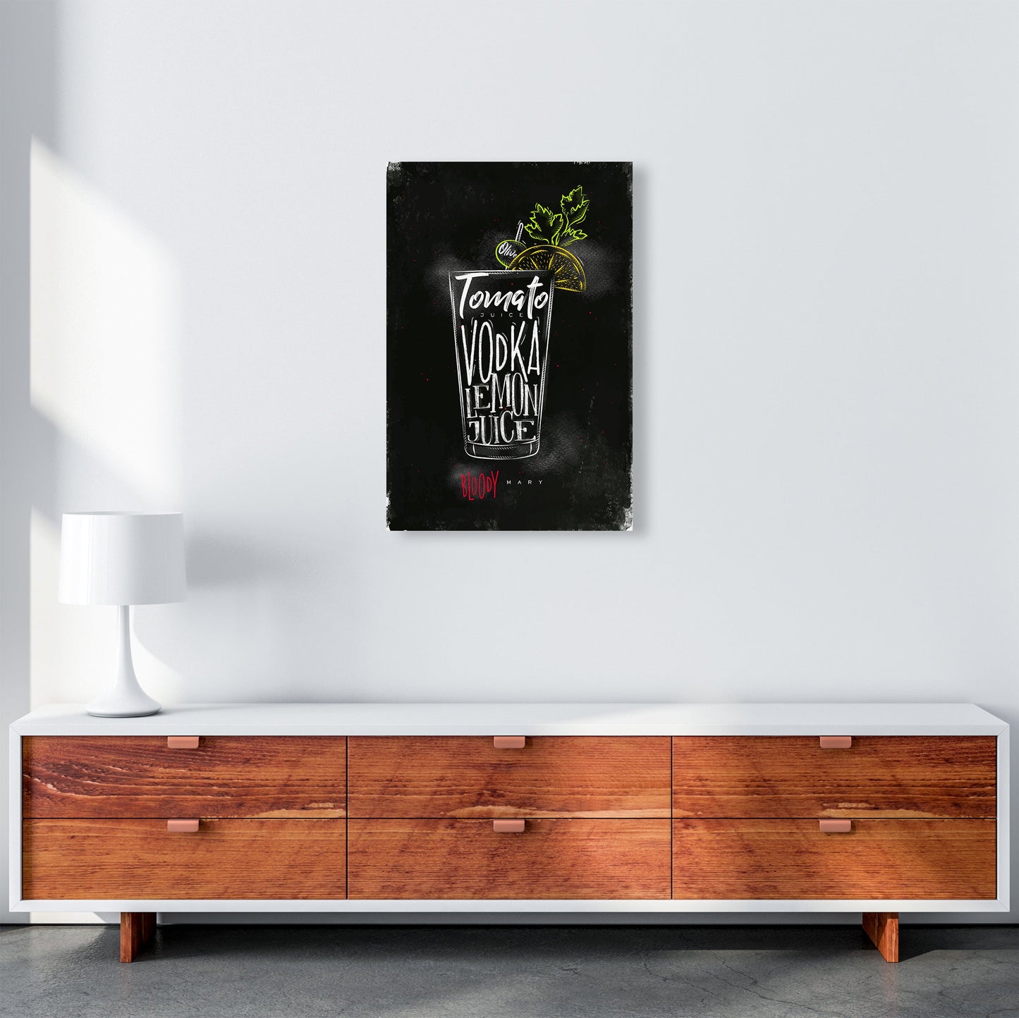 Sandsberg | Bloody Mary Cocktail Schwarz Kunstdruck