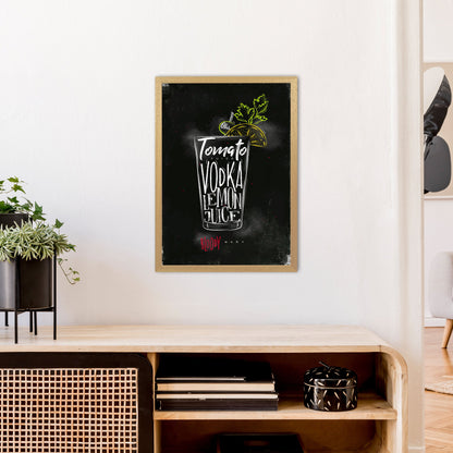 Sandsberg | Bloody Mary Cocktail Schwarz Kunstdruck