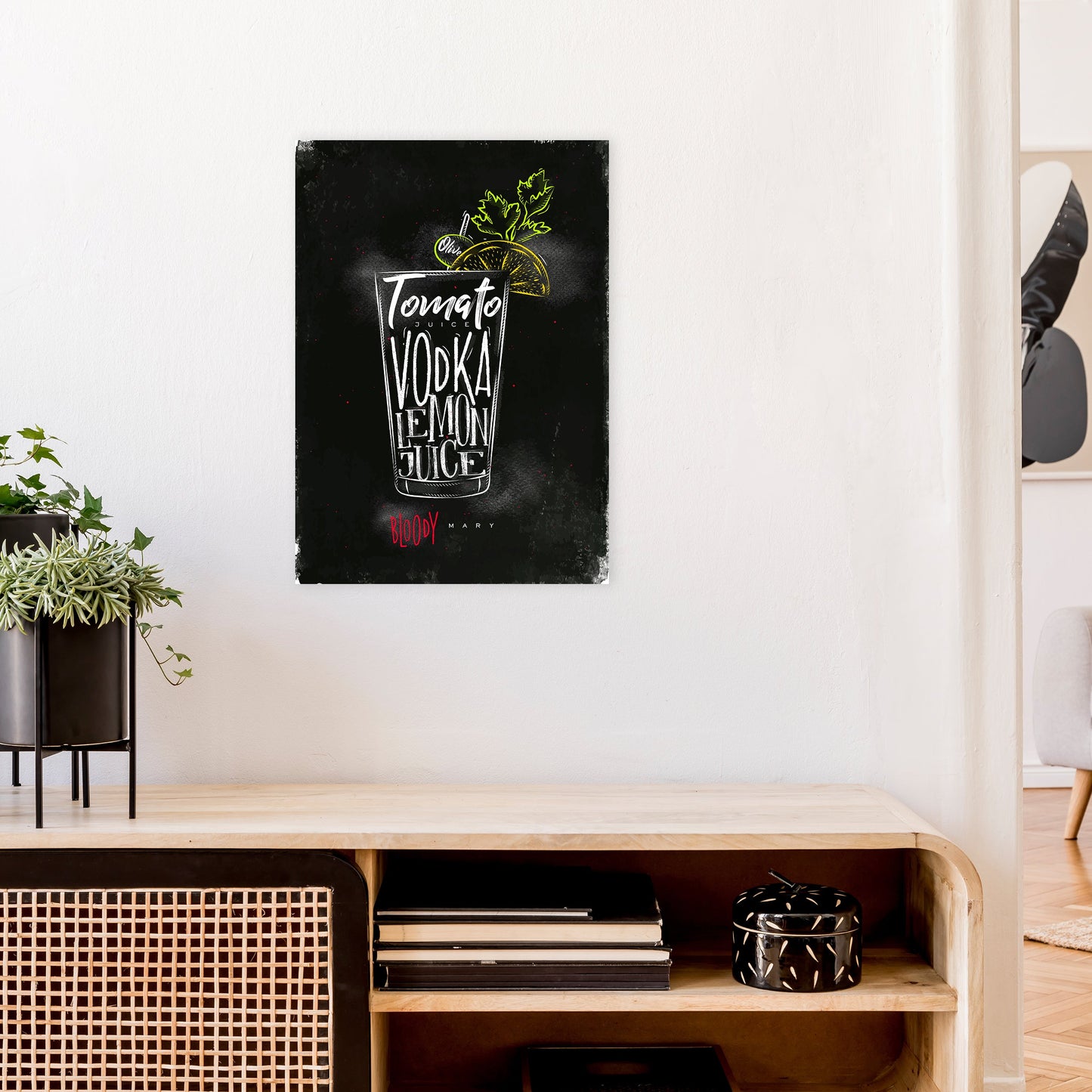Sandsberg | Bloody Mary Cocktail Schwarz Kunstdruck
