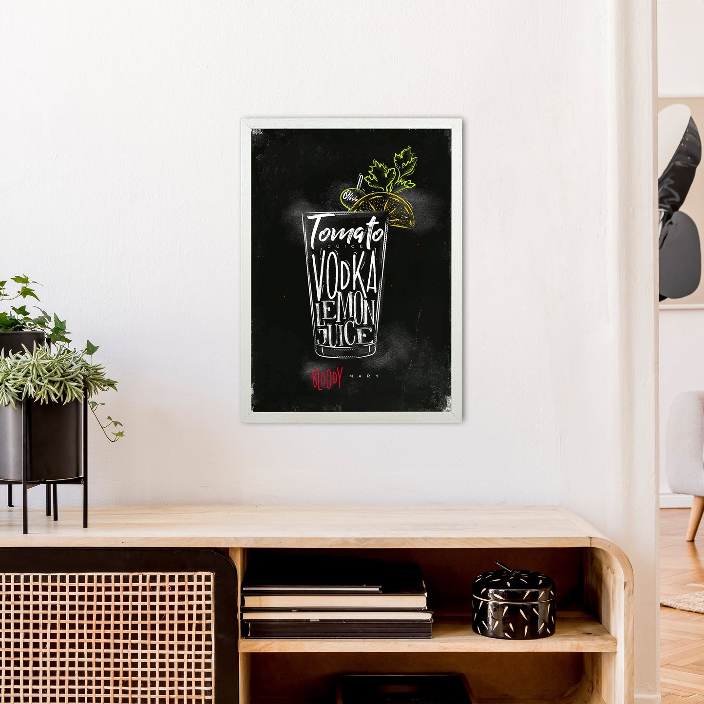 Sandsberg | Bloody Mary Cocktail Schwarz Kunstdruck