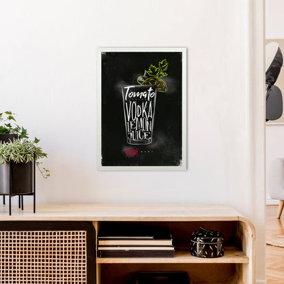 Sandsberg | Bloody Mary Cocktail Schwarz Kunstdruck