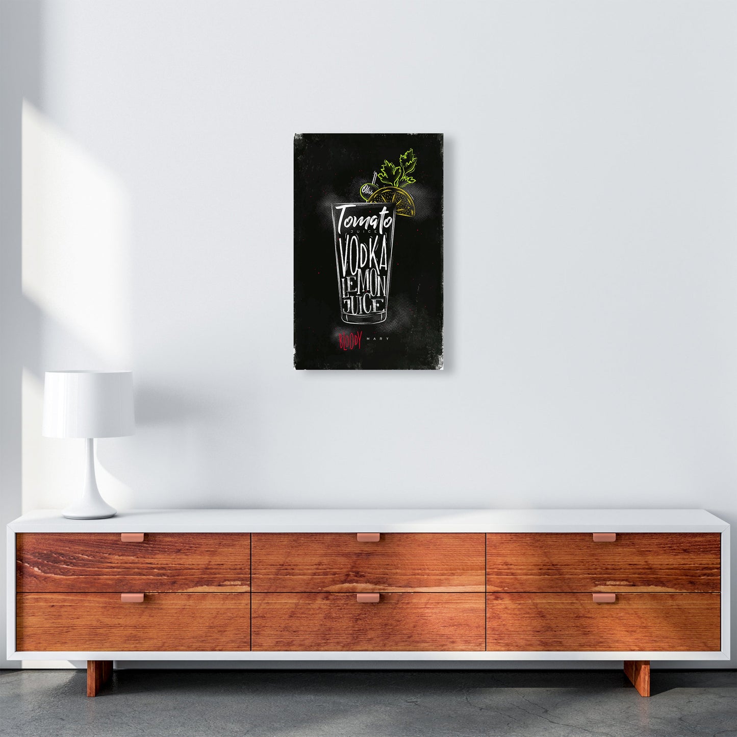 Sandsberg | Bloody Mary Cocktail Schwarz Kunstdruck