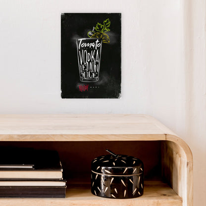 Sandsberg | Bloody Mary Cocktail Schwarz Kunstdruck