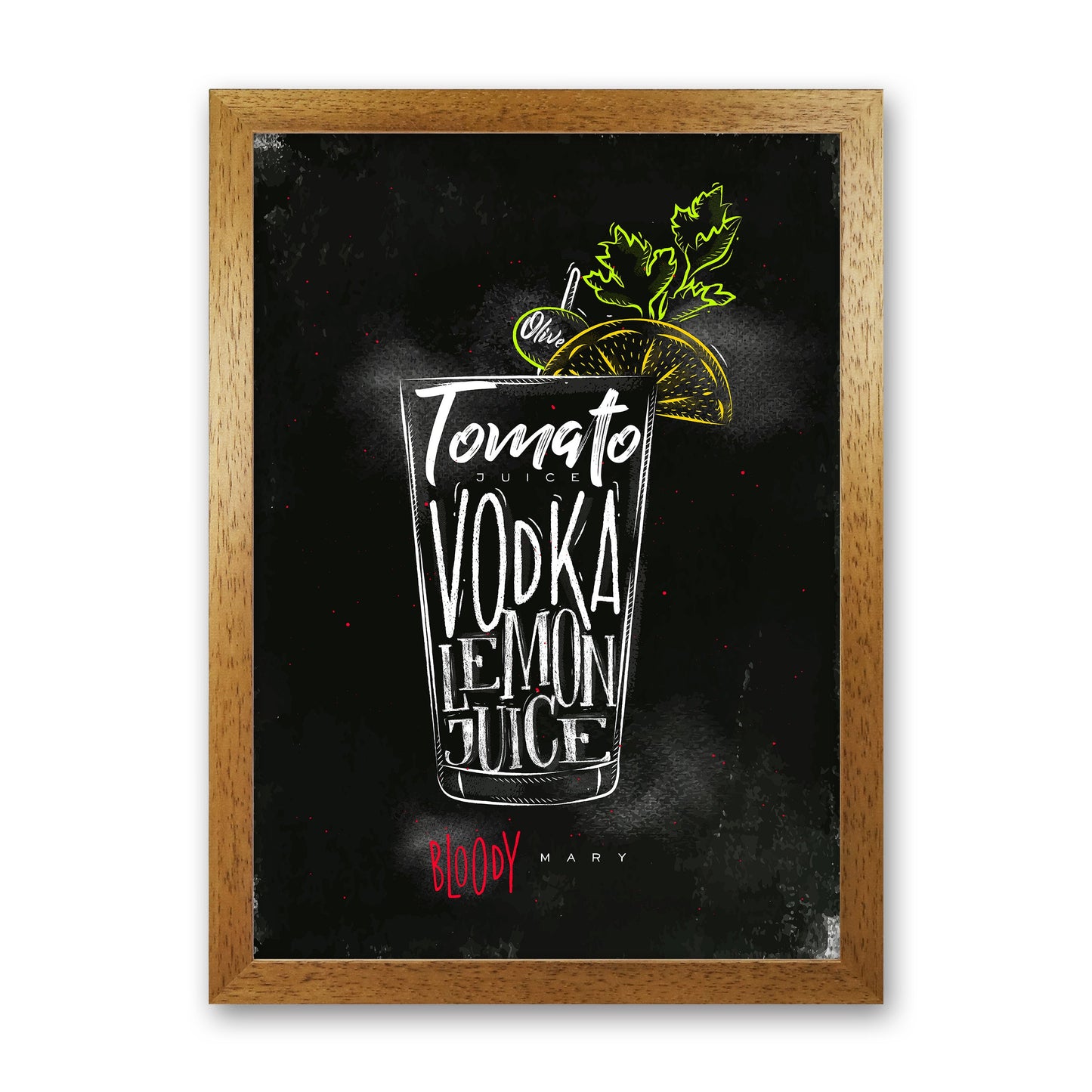Sandsberg | Bloody Mary Cocktail Schwarz Kunstdruck