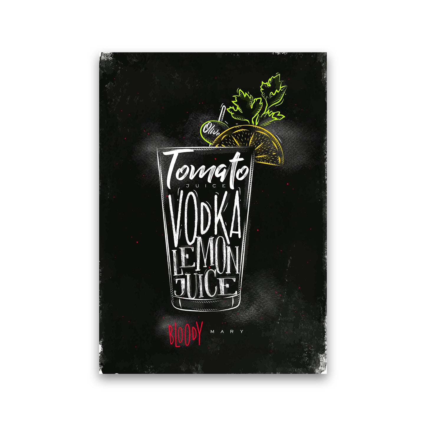 Sandsberg | Bloody Mary Cocktail Schwarz Kunstdruck