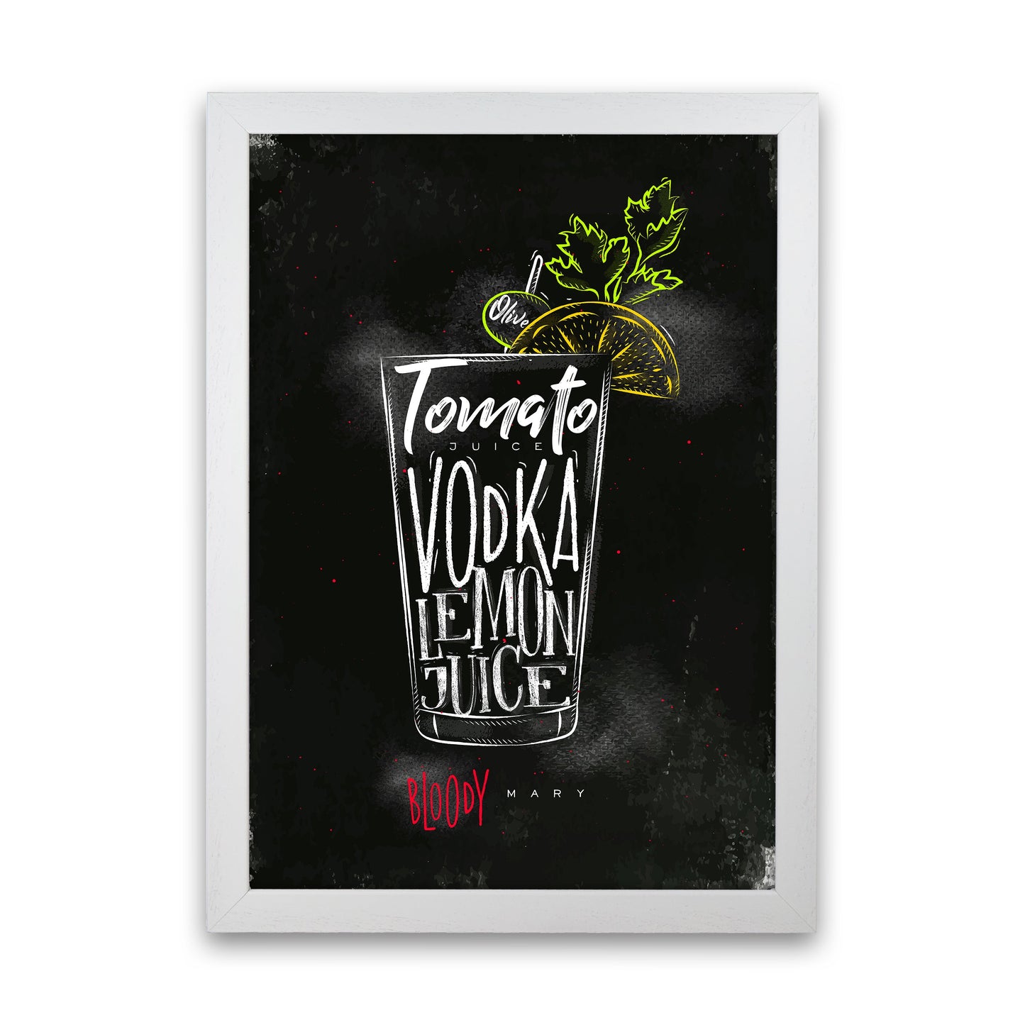 Sandsberg | Bloody Mary Cocktail Schwarz Kunstdruck