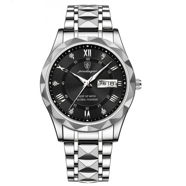 Luxurex | Herren Uhr | Wasserdicht, Leuchtend, Datum, Woche | Hochwertige Qualität + Box
