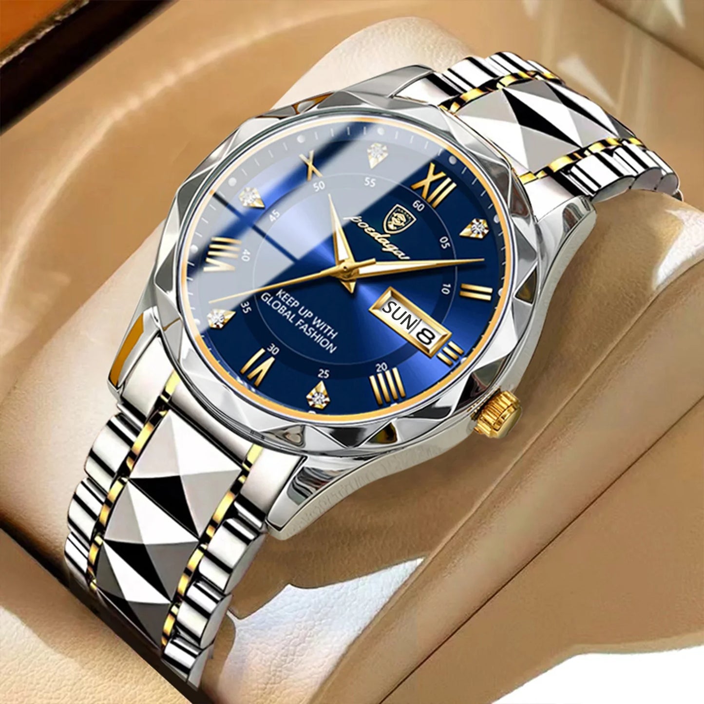 Luxurex | Herrenarmbanduhr | Wasserdicht, Leuchtend, Datum, Woche | Hochwertige Qualität + Box