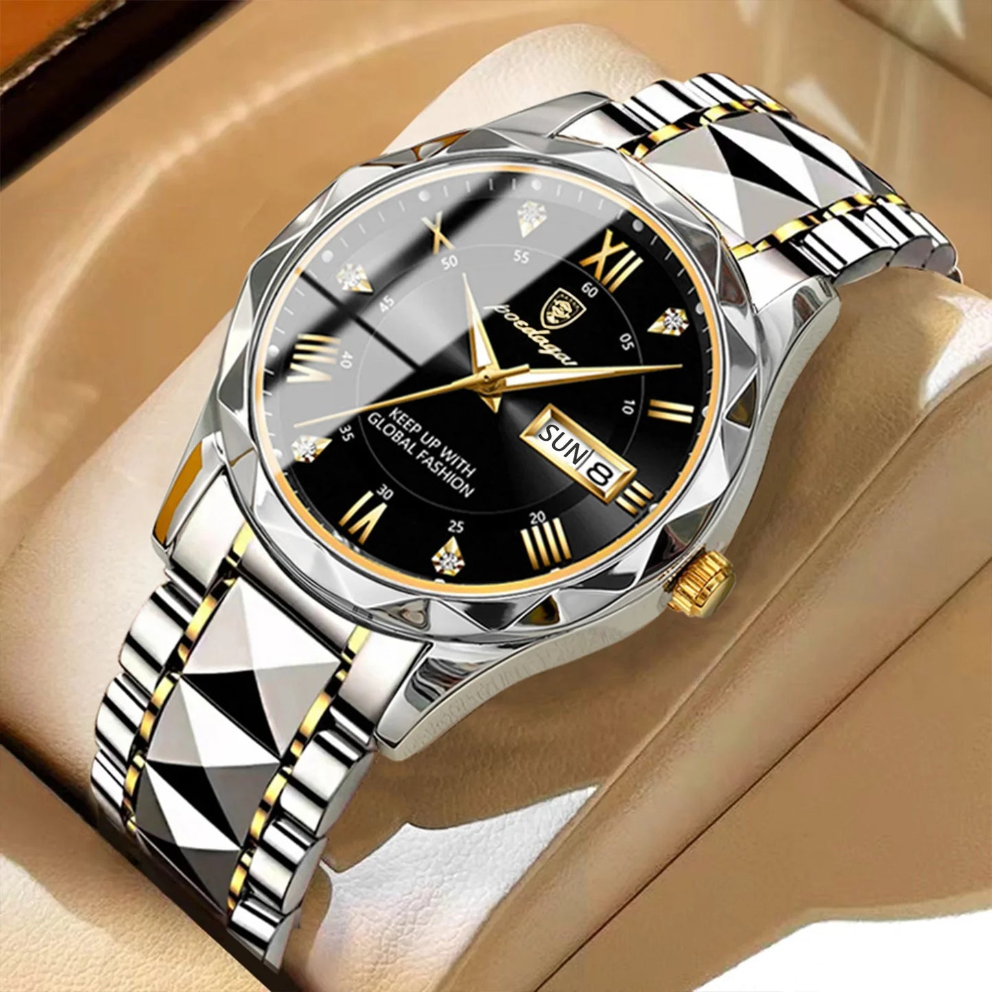 Luxurex | Herrenarmbanduhr | Wasserdicht, Leuchtend, Datum, Woche | Hochwertige Qualität + Box
