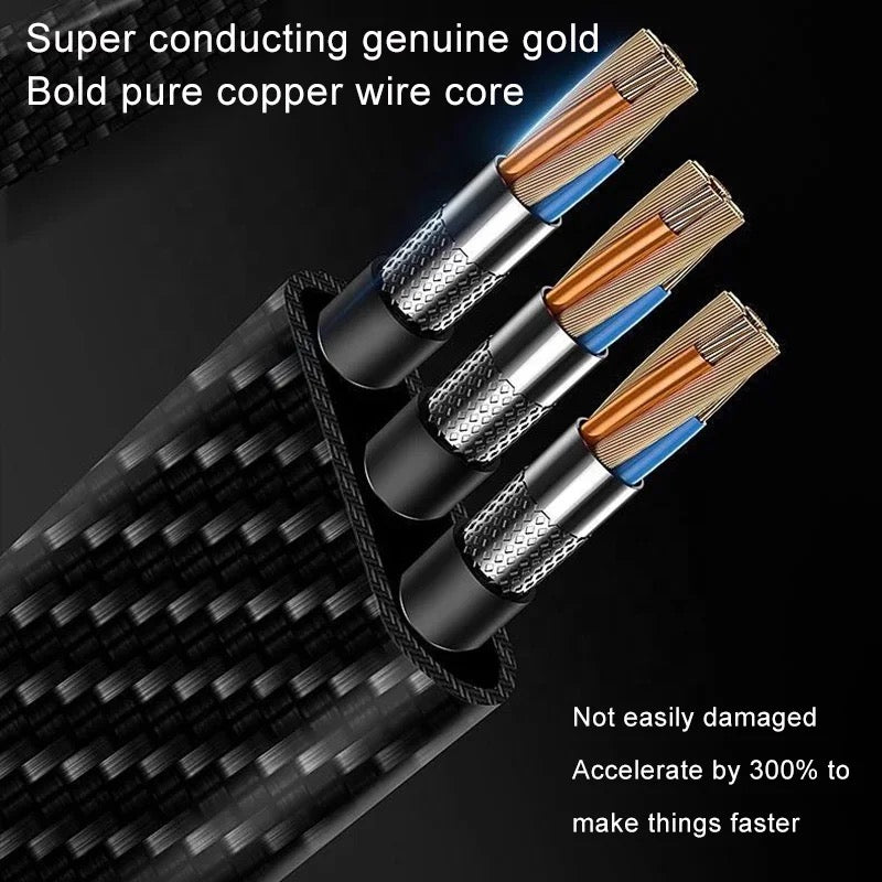 Umwandelbares Fast Charging Kabel, 4-in-1 Multifunktions-USB-Datenkabel, USB C auf Lightning Kabel