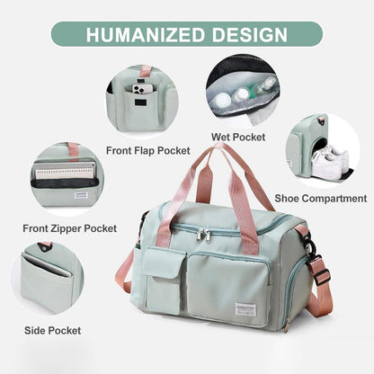 Multi-Taschen Reisetasche, Sport- und Gymnastik-Duffle mit separatem Schuhfach