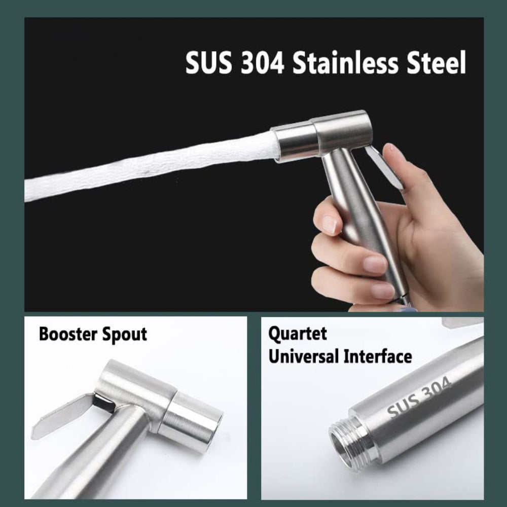 Sandsberg | PureMist Handheld Bidet Sprayer mit einstellbarem Wasserfluss – Edelstahl Hygiene-Kit