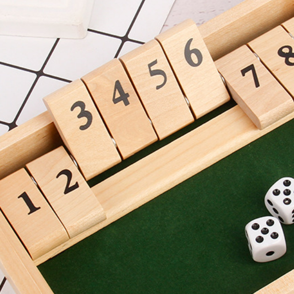 Shut The Box Spiel - Spaß Tisch Mathematikspiel für Erwachsene & Kinder
