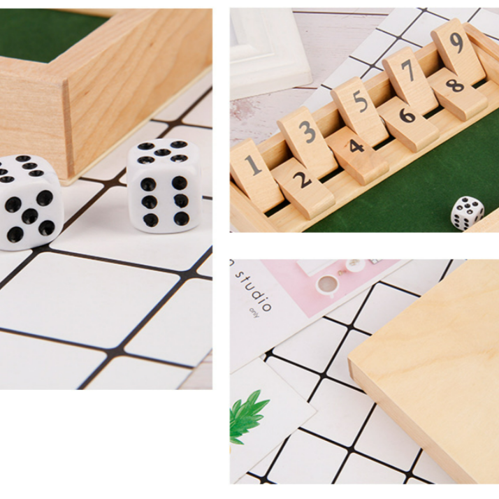 Shut The Box Spiel - Spaß Tisch Mathematikspiel für Erwachsene & Kinder