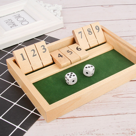 Shut The Box Spiel - Spaß Tisch Mathematikspiel für Erwachsene & Kinder