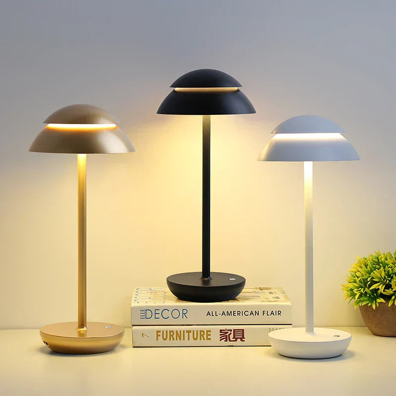 Kabellose LED Tischlampe, dimmbar, wiederaufladbare Nachttischleuchte, moderne Innenbeleuchtung