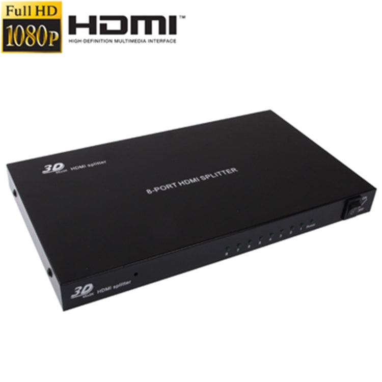 Sandsberg | 1 x 8 Full HD 1080P HDMI Splitter mit Schalter, V1.4 Version, Unterstützung für 3D & 4K x 2K (Schwarz)