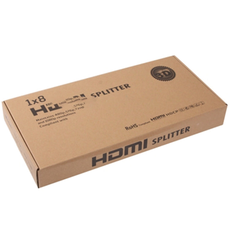Sandsberg | 1 x 8 Full HD 1080P HDMI Splitter mit Schalter, V1.4 Version, Unterstützung für 3D & 4K x 2K (Schwarz)